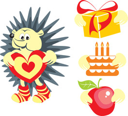 hedgehog valentine's with more gift