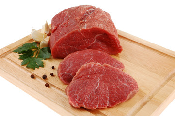 Fresh beef isolated on white background