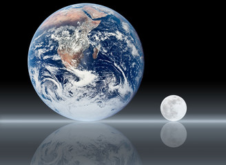 Earth and moon