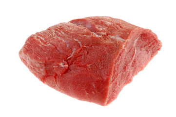Fresh raw beef isolated on white background