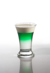 Cocktail with green liquor
