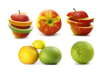 large page of fruits isolated on the white background