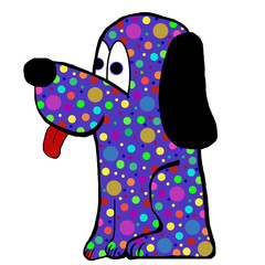 Multi Coloured Spotted Dog - Isolated On White