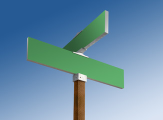 Blank green street sign