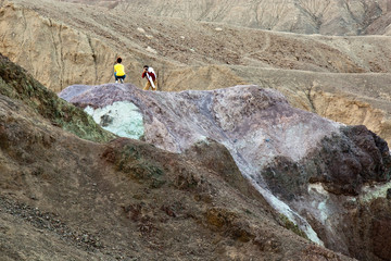 Tourists at Artist Palette in Death Valley