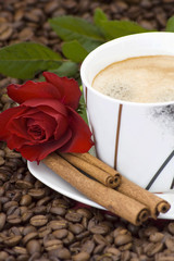 coffee, rose and cinnamon