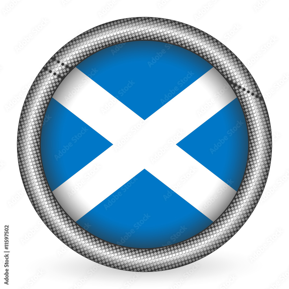 Wall mural Scotland flag button