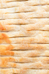 close up cooked closed pie texture