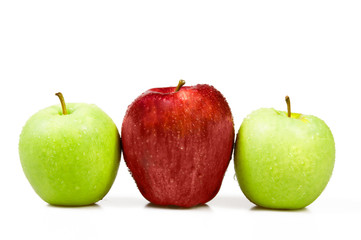 apples on white background