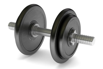 metal dumbbell isolated on white background