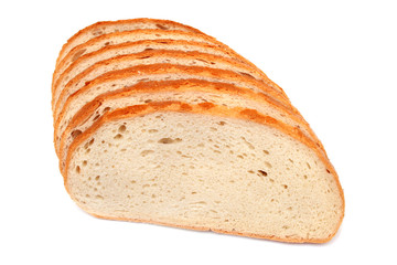 Sliced bread isolated on white.