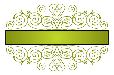 Green decorated banner / frame