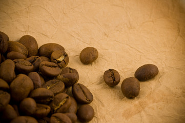 Coffee beans. grunge background abstract