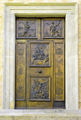 Church door in Campodimele Italy