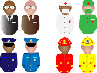 Collection of people in working uniform