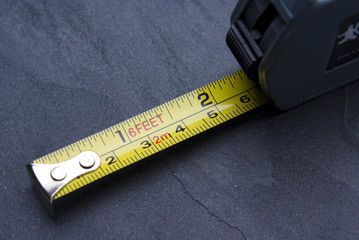Tape measure with imperial and metric markings
