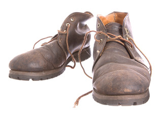 Pair of old worn boots