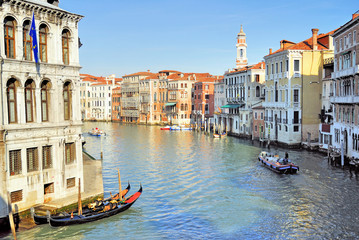 Italy, Venice sunset in the grand canal