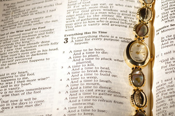 For Everything a Time: Bible opened to Ecclesiastes 3