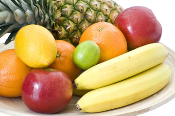 fresh fruits on a plate