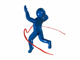 Blue 3D man, finishing