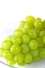green grapes in a glass bowl