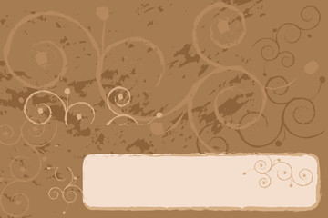 grunge background with swirl, brown tones