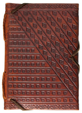 diary or journal in a red stamped leather
