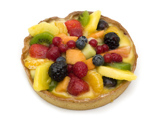 fruits cake on white background