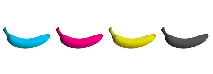 Bananen in CMYK - obrazy, fototapety, plakaty