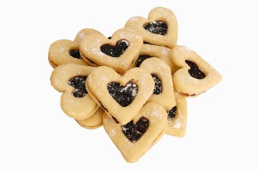 Valentine hearts at white background