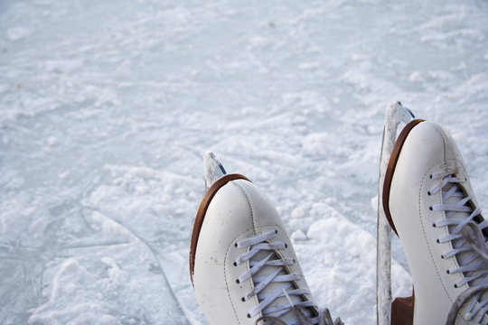 Ice skates outdoors