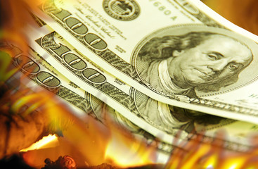 American dollars to burn in the fire