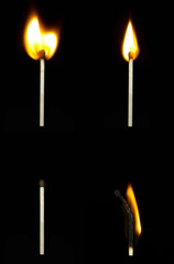 matches burn stage vertical