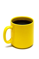 Yellow mug from coffee