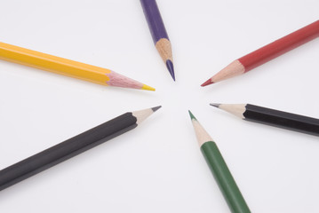 Six color pencils