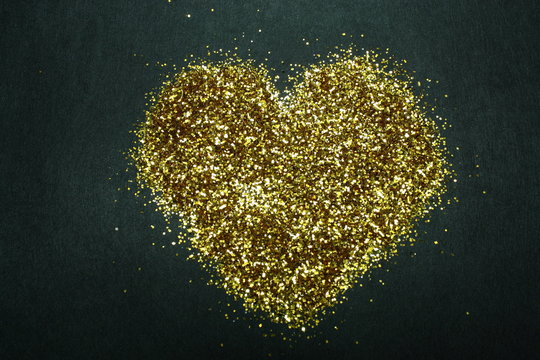 Golden Glitter Heart