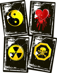 Vector grunge symbol banner set