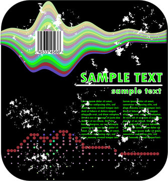psychedelic grunge design and barcode