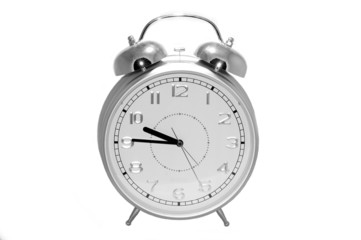 Old Alarm Clock isolated on a white