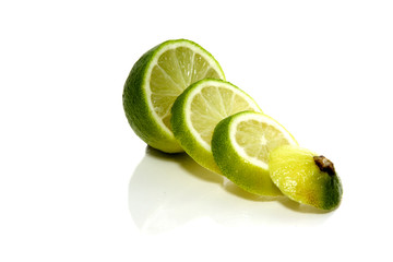 Green lime isolated on white background