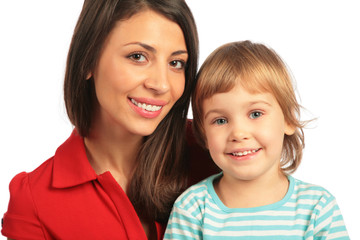 Woman and girl close-up