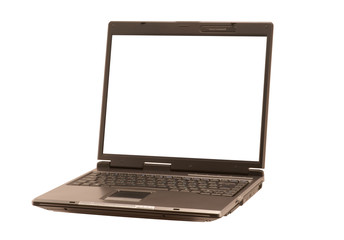 Fototapeta premium Laptop with clean display on white background