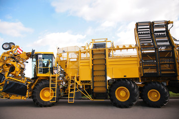 big yellow agricultural truck