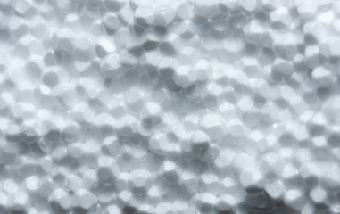 Macro of white plastic foam