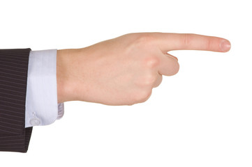 Businessman hand point.