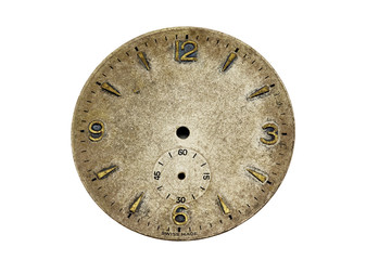 antique watch face with clipping path.