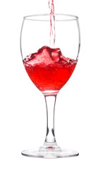 red wine pouring in glass