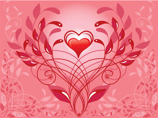 spiral decorative pattern and heart