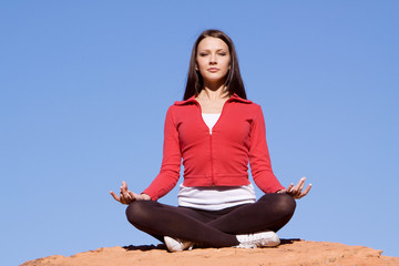 Woman meditating